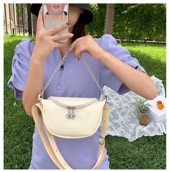 chest bag, female fashion waist bag, small flower, wide shoulder strap, sports cycling bag mini one-shoulder cross-body bag coin purse